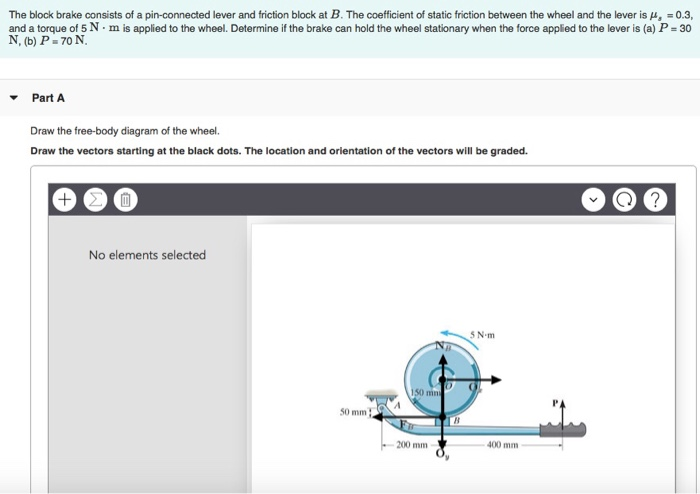 Solved The block brake consists of a pin-connected lever and | Chegg.com