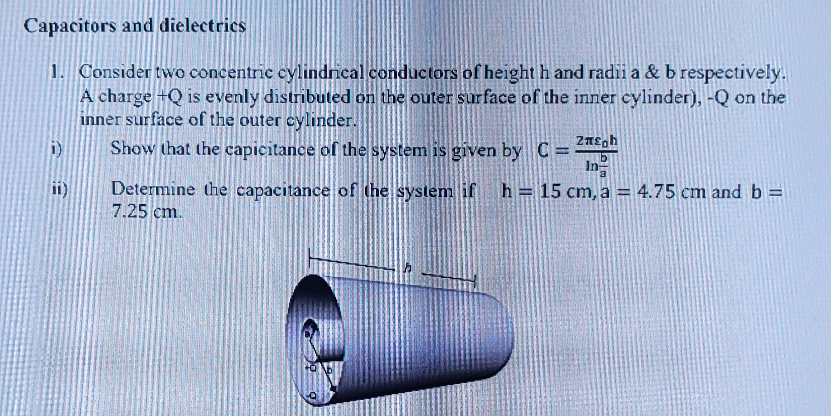 [Solved] Capacitors and dielectrics 1. Consider two co