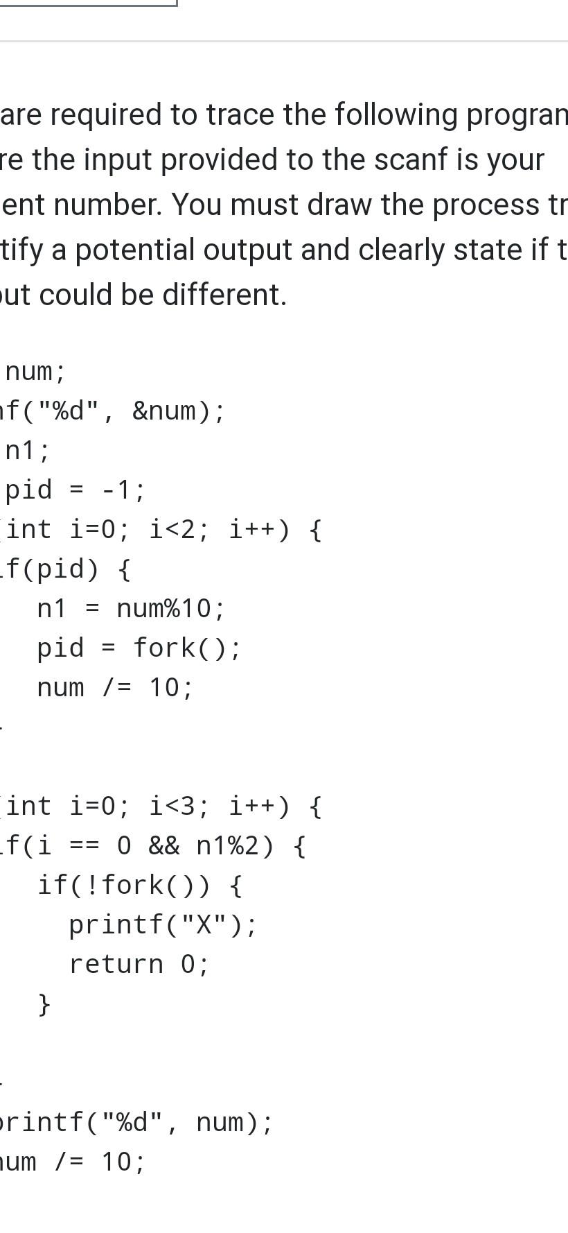 Solved are required to trace the following progran re the | Chegg.com