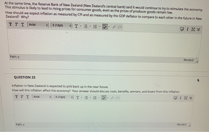 Solved At the same time, the Reserve Bank of New Zealand | Chegg.com