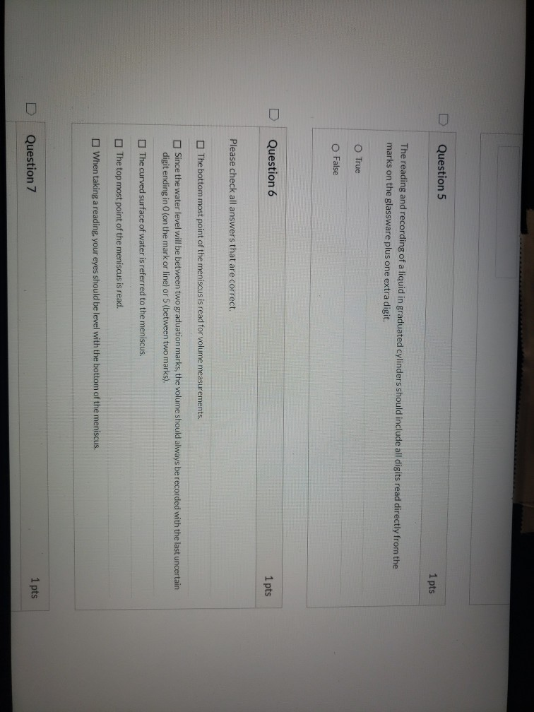Solved D Question 5 1 pts The reading and recording of a | Chegg.com