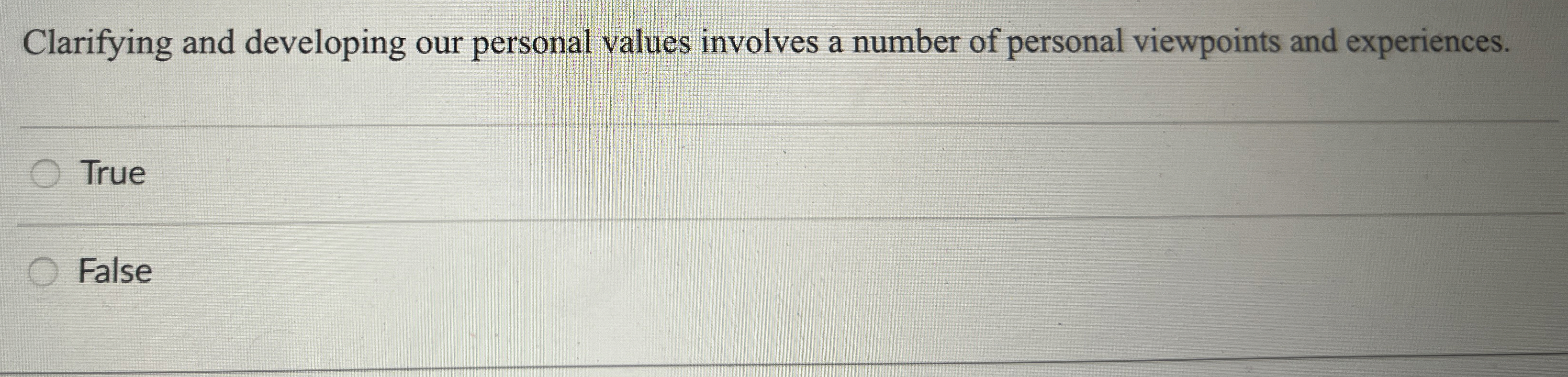 Solved Clarifying and developing our personal values | Chegg.com