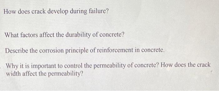 Solved How does crack develop during failure? What factors | Chegg.com