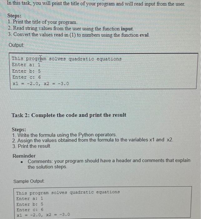 Solved In this task, you will print the title of your | Chegg.com
