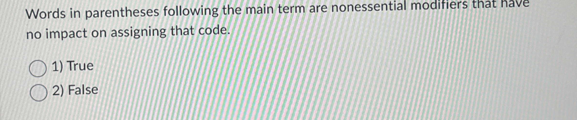 Solved Words in parentheses following the main term are | Chegg.com