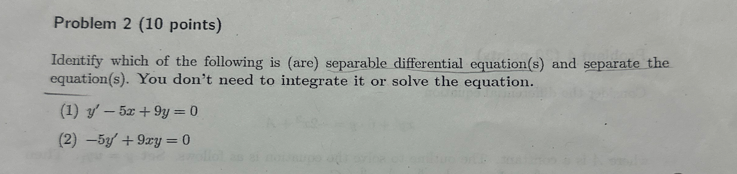 Solved Problem 2 (10 ﻿points)Identify which of the following | Chegg.com