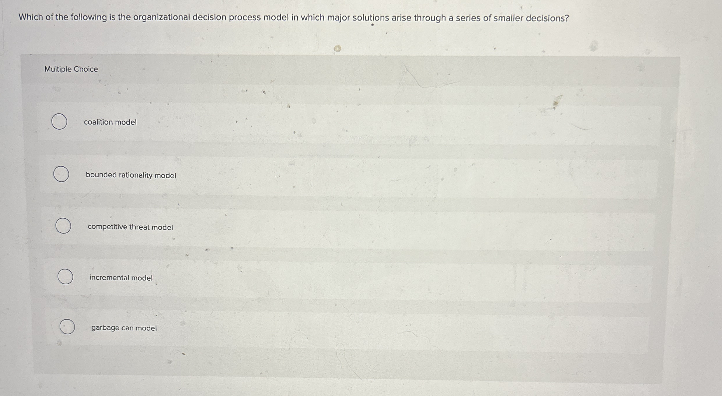 Solved Which of the following is the organizational decision