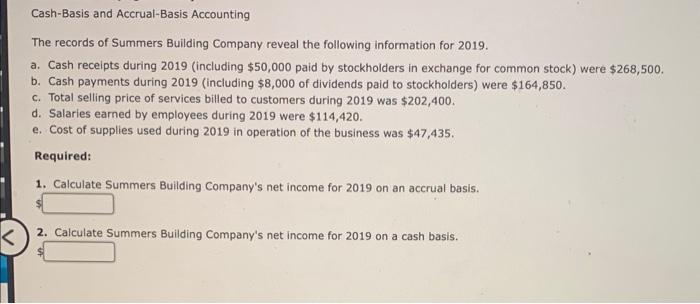 Solved Cash-Basis And Accrual-Basis Accounting The Records | Chegg.com