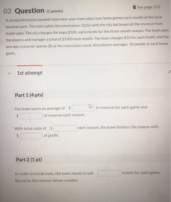 Solved 02 Question (5 points) See page 252 A | Chegg.com