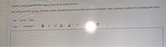 Solved Create a bootstrap form for login a user to an email | Chegg.com
