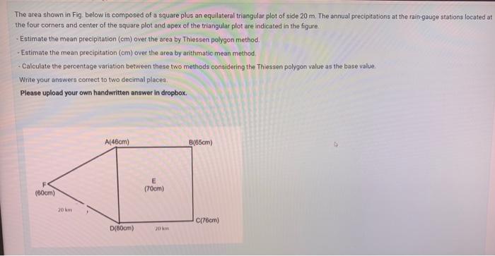 Solved The area shown in Fig. below is composed of a square | Chegg.com