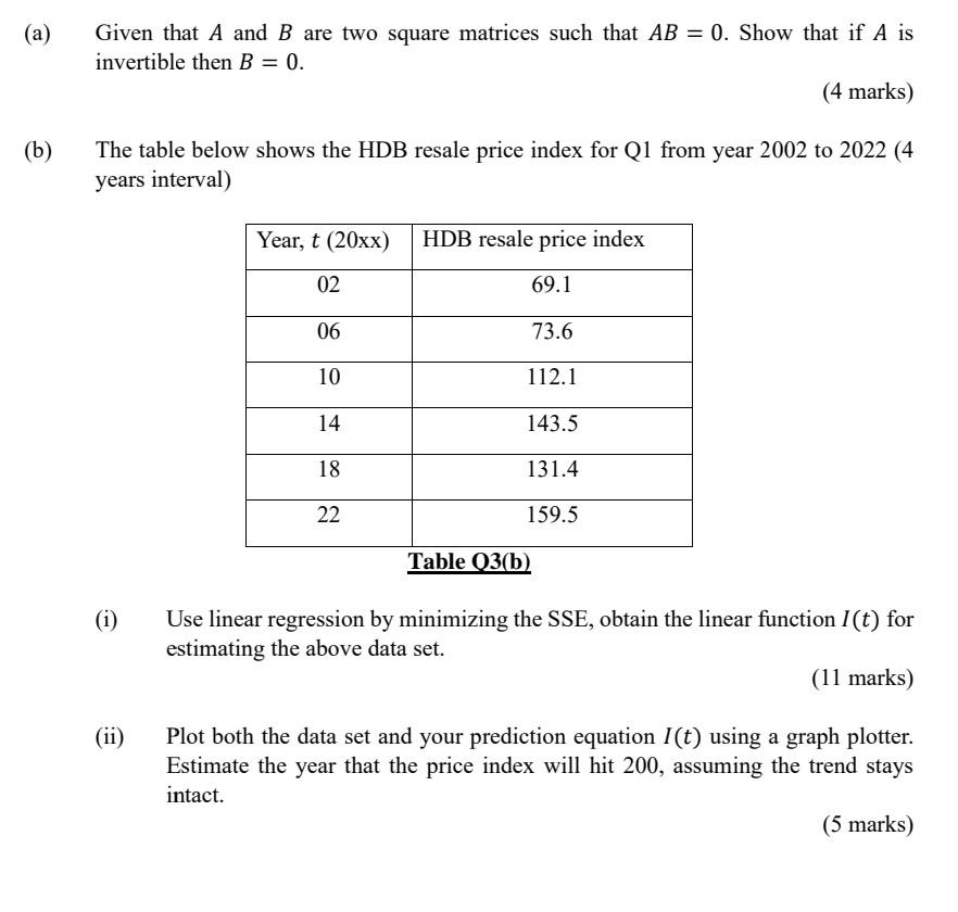 Solved (a) Given That \\( A \\) And \\( B \\) Are Two Square | Chegg.com