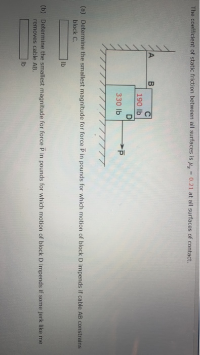 Solved The coefficient of static friction between all | Chegg.com