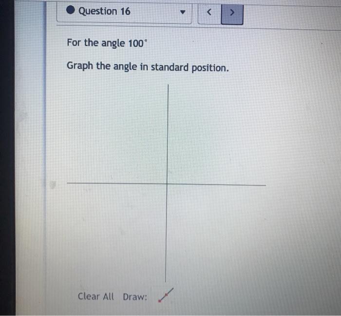 Solved Question 16 > For the angle 100 Graph the angle in | Chegg.com