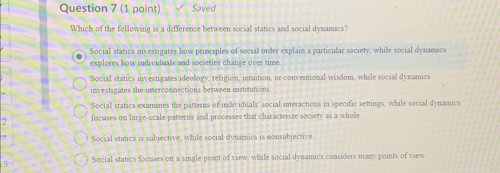 Solved Question 7 (1 ﻿point)SavedWhich of the following is a | Chegg.com