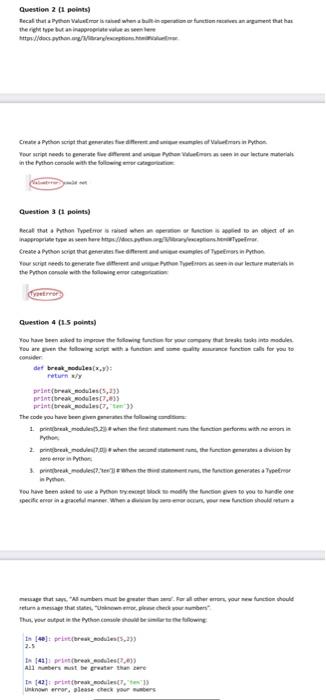 Solved Question 1 (1.5 points) Write a generator function | Chegg.com