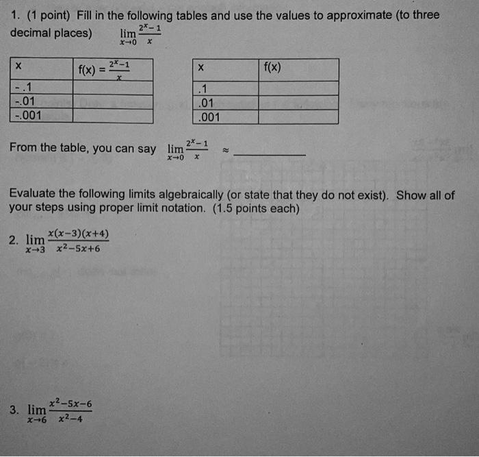 Solved 1 1 Point Fill In The Following Tables And Use The 7113