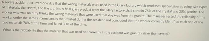 Solved A severe accident occurred one day that the wrong | Chegg.com