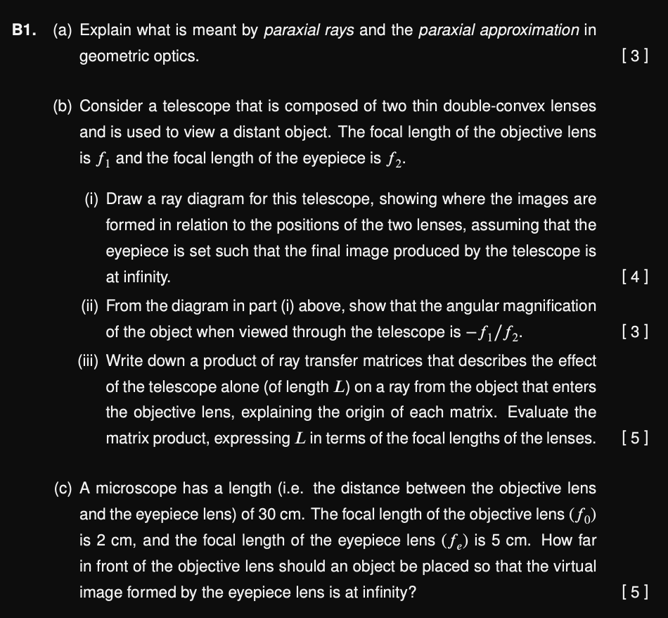 Solved a Explain what is meant by paraxial rays and the Chegg