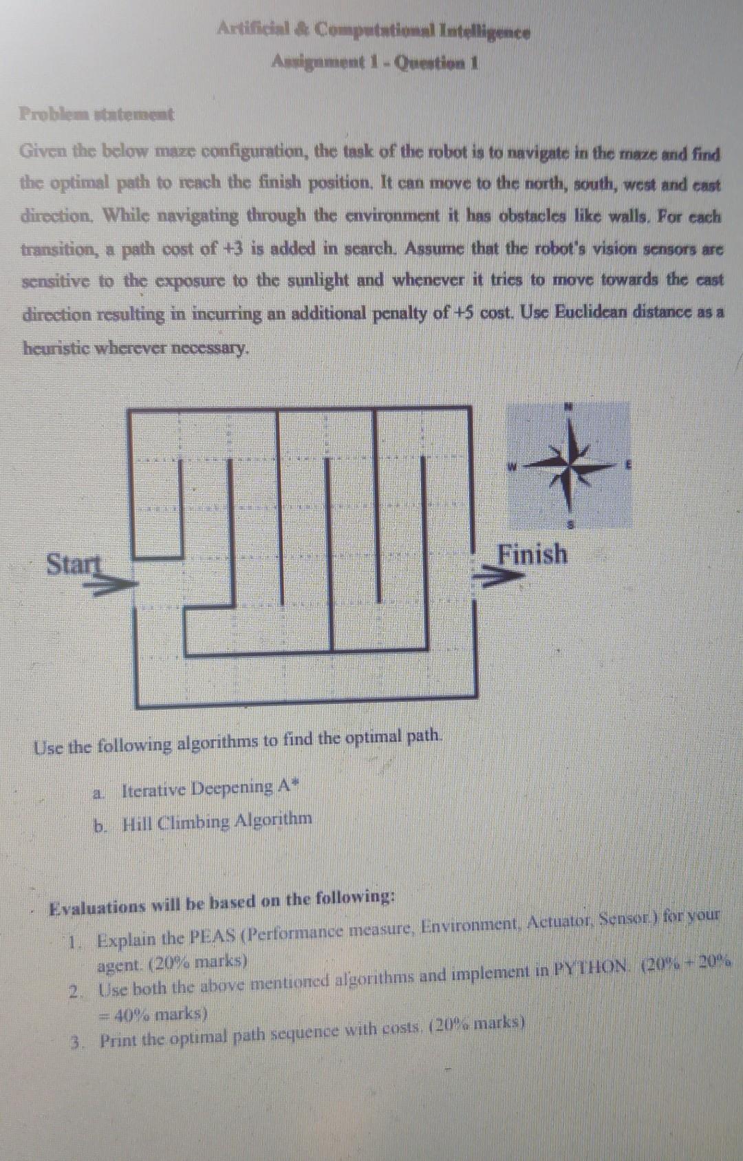 Solved Problem itatement Given the below maze configuration, | Chegg.com