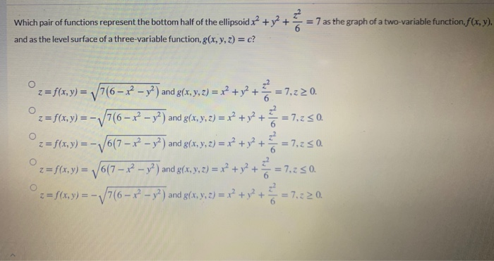 Solved = 7 as the graph of a two-variable function.f(x, y). | Chegg.com