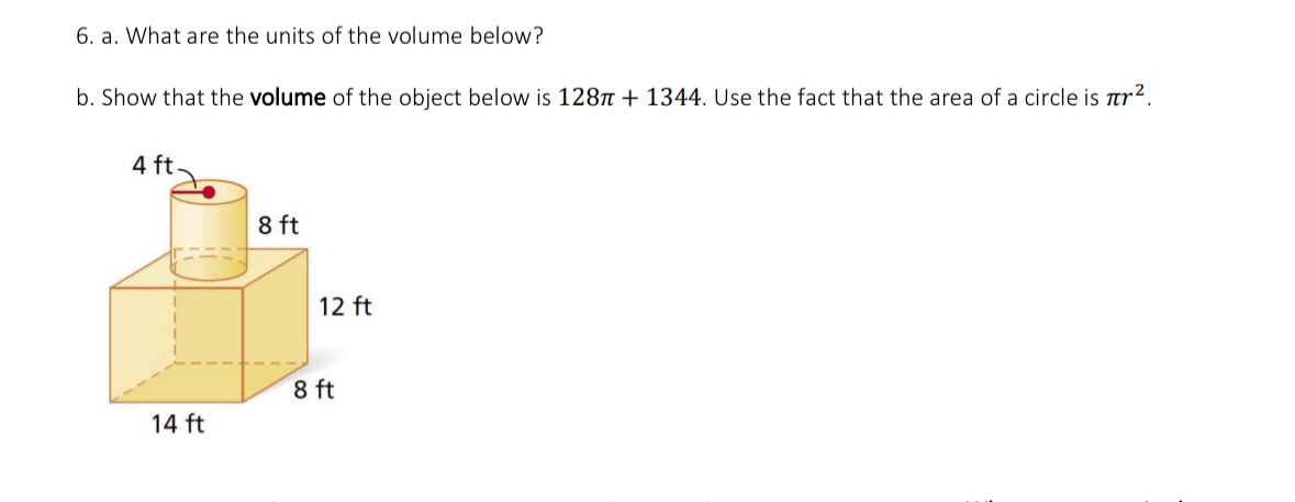 a. ﻿What are the units of the volume below?b. ﻿Show | Chegg.com