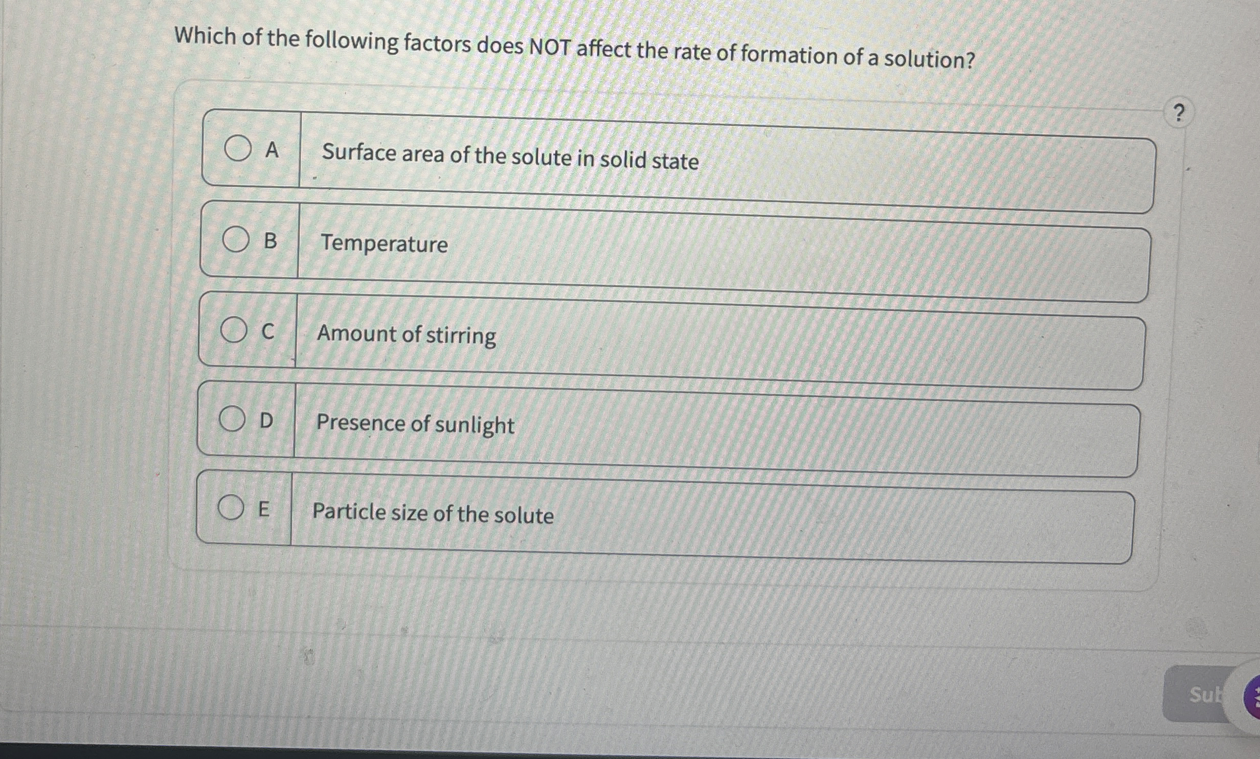 Solved Which of the following factors does NOT affect the | Chegg.com
