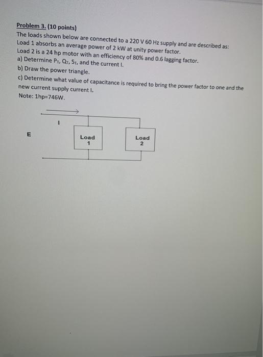 Solved Problem 3. (10 points) The loads shown below are | Chegg.com