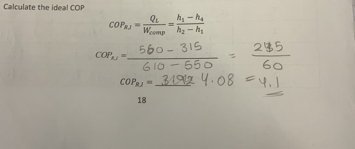 Cop Chart In Math The actual COP (COP) must be determined from an | Chegg.com
