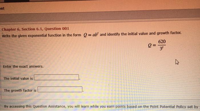 Solved ent Chapter 6, Section 6.1, Question 001 Write the | Chegg.com