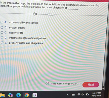 [Solved]: In the information age, the obligations that indiv