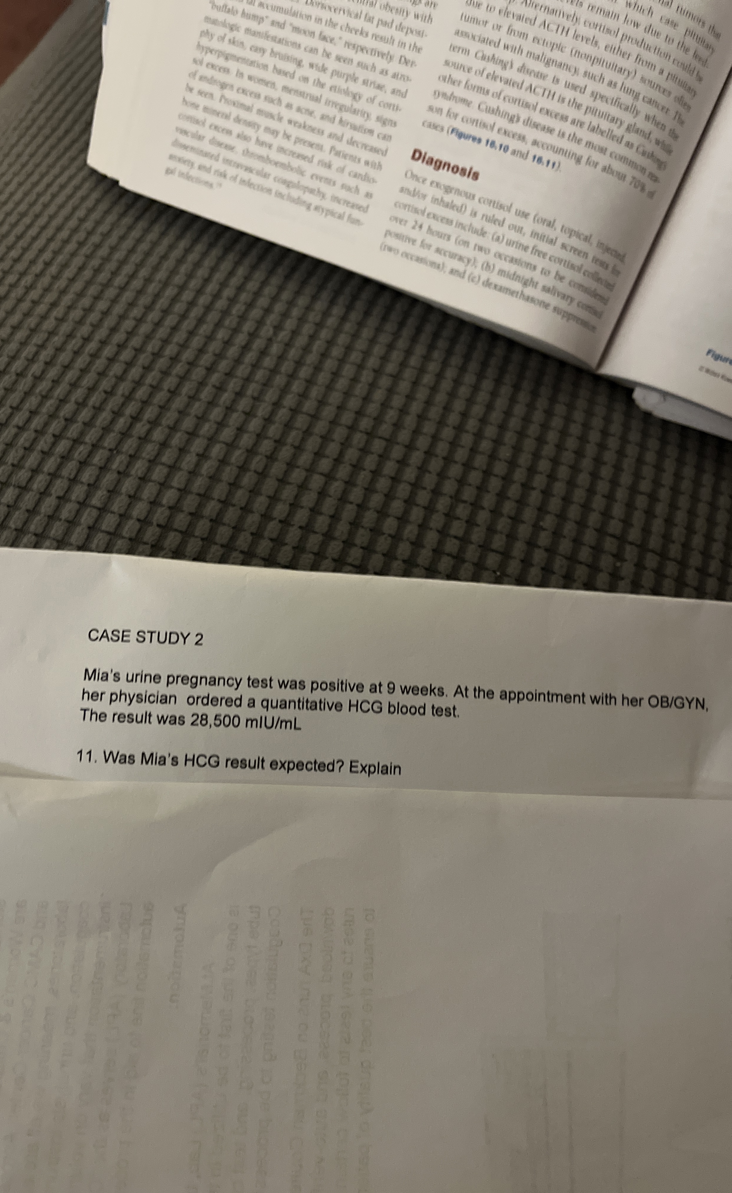 Solved (5)CASE STUDY 2Mia's urine pregnancy test was