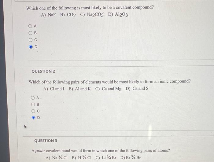 Solved Which one of the following is most likely to be a | Chegg.com