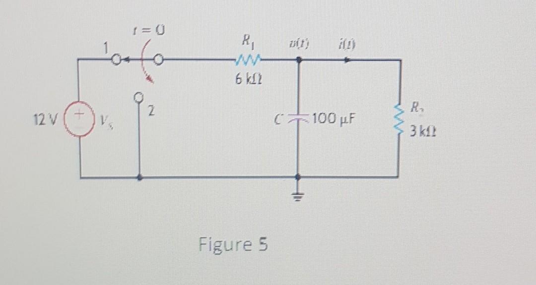 Solved The circuit shown in Fig. 5 the switch has been in | Chegg.com