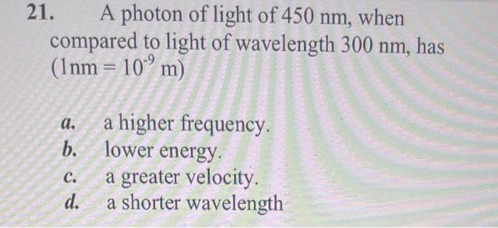 wavelength 450 nm light