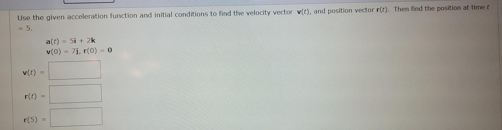 Solved Use the given acceleration function and initial | Chegg.com