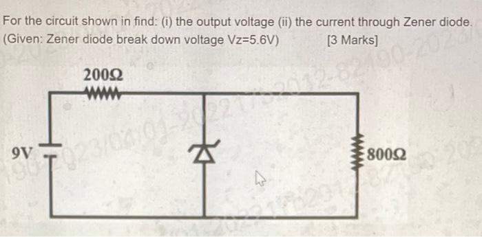 Solved For the circuit shown in find: (i) the output voltage | Chegg.com