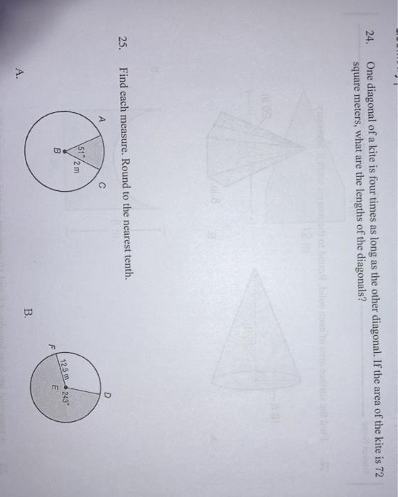 Solved 24. One diagonal of a kite is four times as long as
