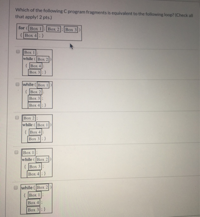 Solved Which of the following C program fragments is | Chegg.com