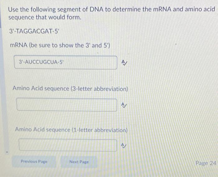 Solved Use the following segment of DNA to determine the | Chegg.com