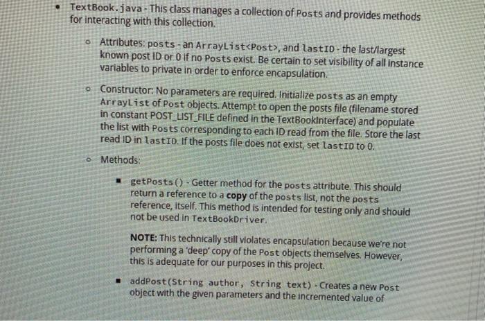 TextBook. java - This class manages a collection of | Chegg.com