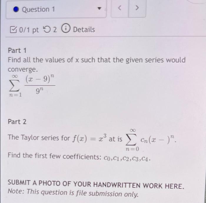 Solved Question 1 B0/1 Pt 92 Details Part 1 Find All The | Chegg.com