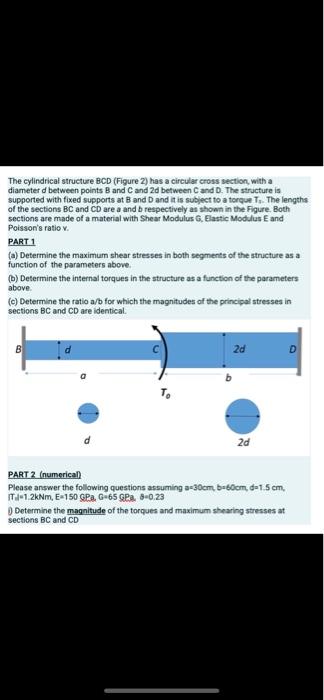 Solved The Cylindrical Structure BCD (Figure 2) Has A | Chegg.com