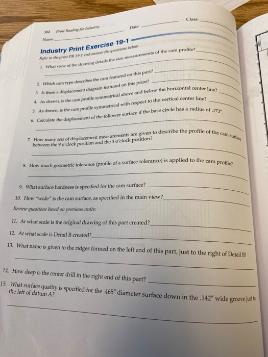 Print Reading For Industry Review Activity 10 1 Print Reading for Industry 10 edition Unit 19 Print | Chegg.com