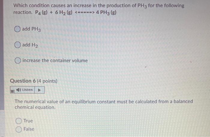 Solved Which condition causes an increase in the production | Chegg.com