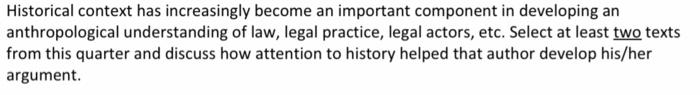 Historical context has increasingly become an | Chegg.com