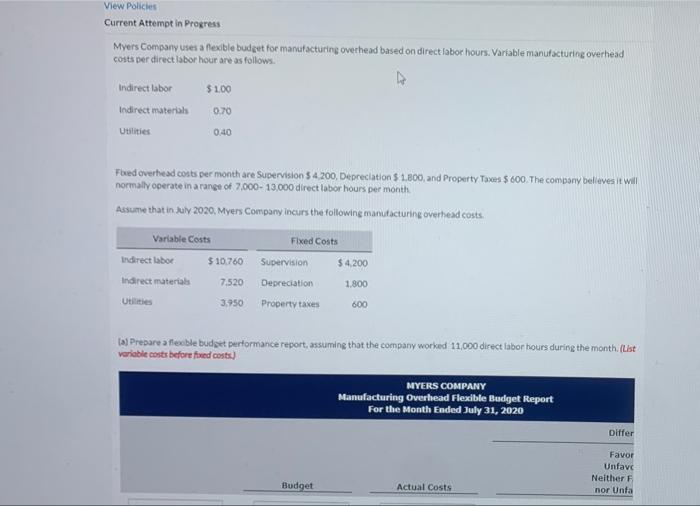 Solved View Policies Current Attempt in Progress Myers