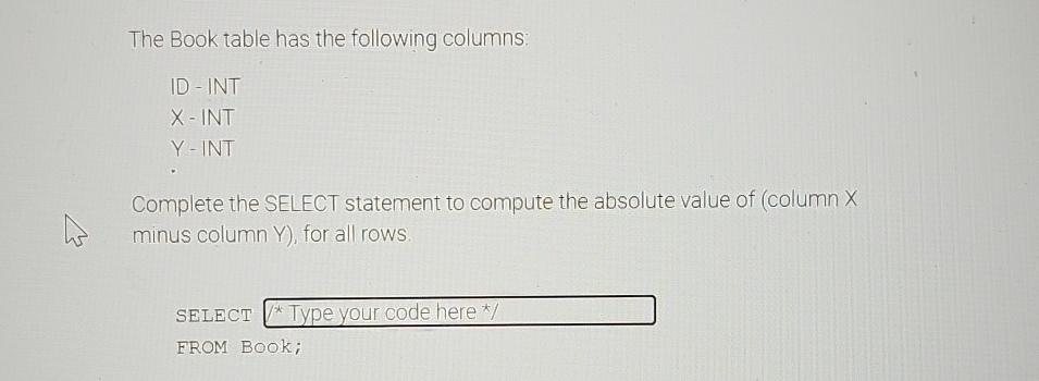 Solved Explain how to solve The Book table has the following | Chegg.com