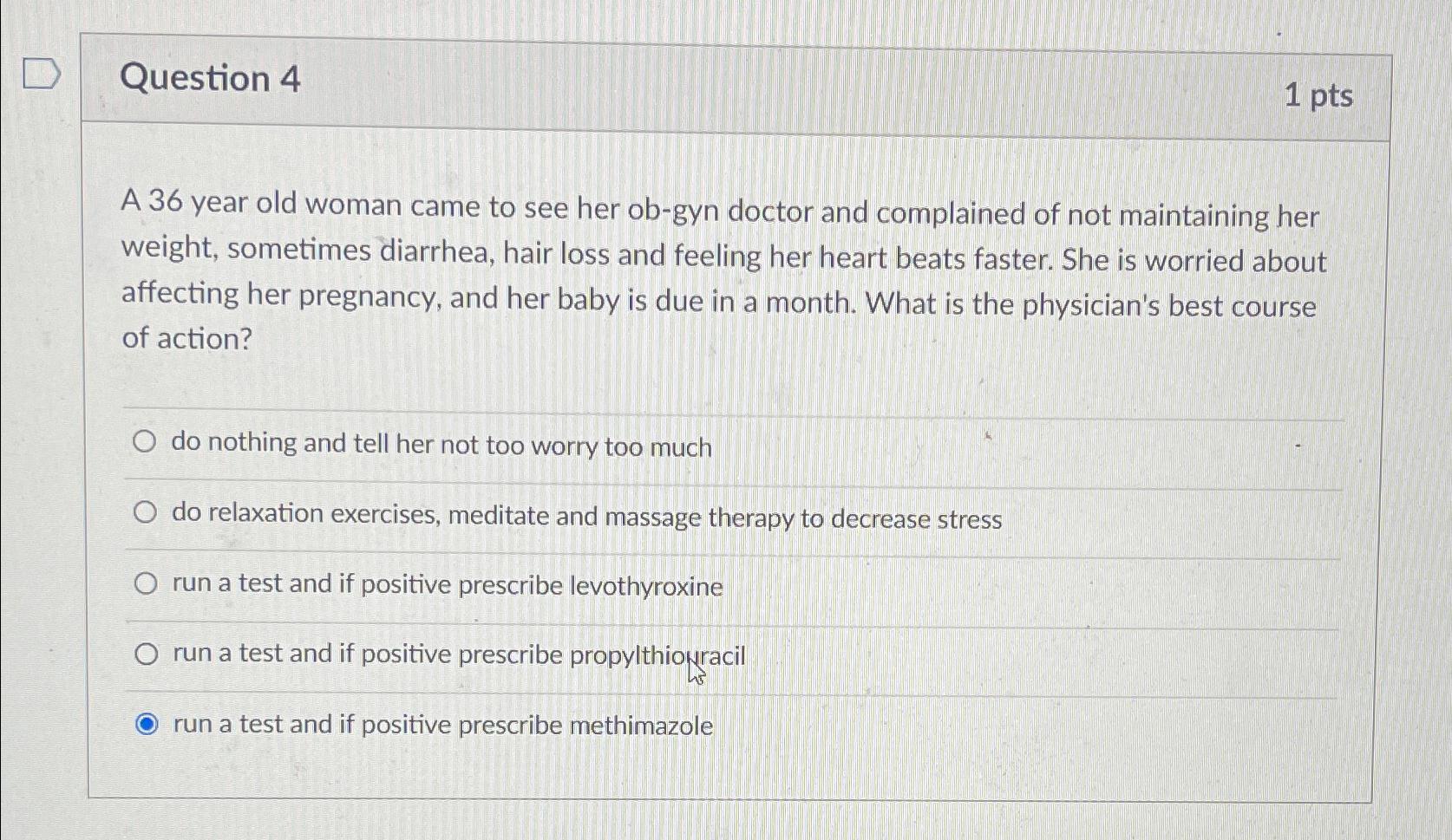 Solved Question 41 ﻿ptsA 36 ﻿year old woman came to see her | Chegg.com