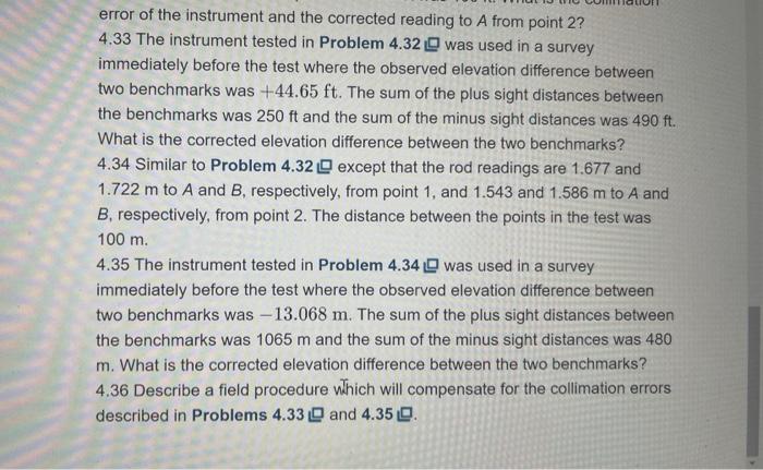 Solved error of the instrument and the corrected reading to | Chegg.com